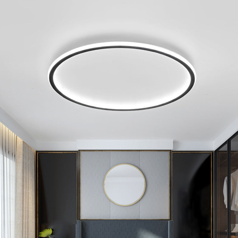 Skandi Rond Plafondlamp | Minimalistisch Design | Warm LED Licht | Aluminium + IJzer