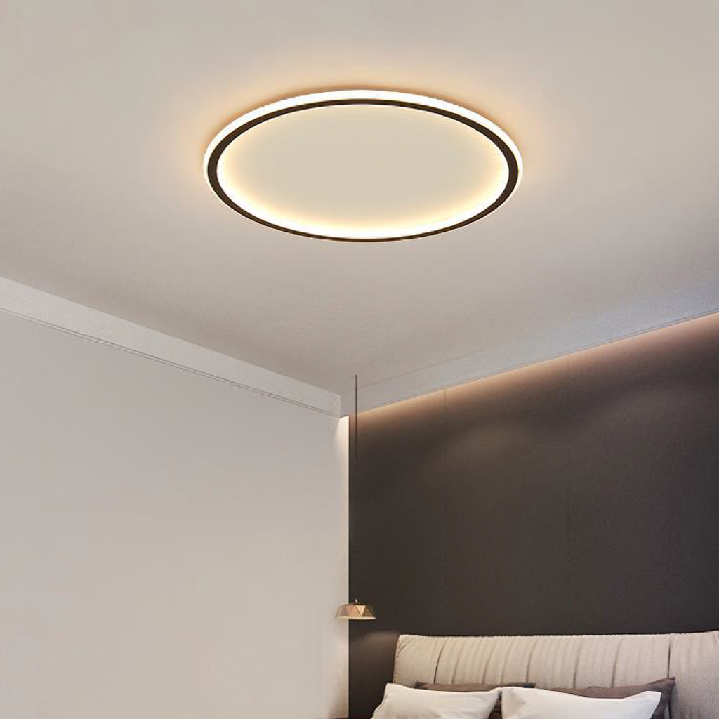 Skandi Rond Plafondlamp | Minimalistisch Design | Warm LED Licht | Aluminium + IJzer