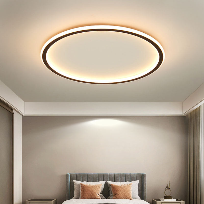 Skandi Rond Plafondlamp | Minimalistisch Design | Warm LED Licht | Aluminium + IJzer