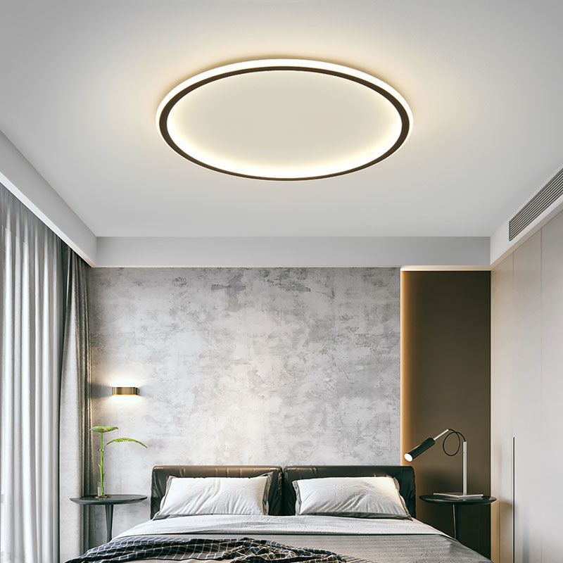 Skandi Rond Plafondlamp | Minimalistisch Design | Warm LED Licht | Aluminium + IJzer