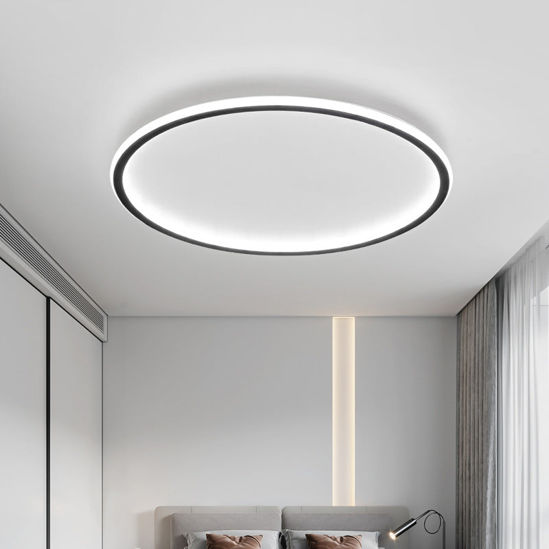 Skandi Rond Plafondlamp | Minimalistisch Design | Warm LED Licht | Aluminium + IJzer