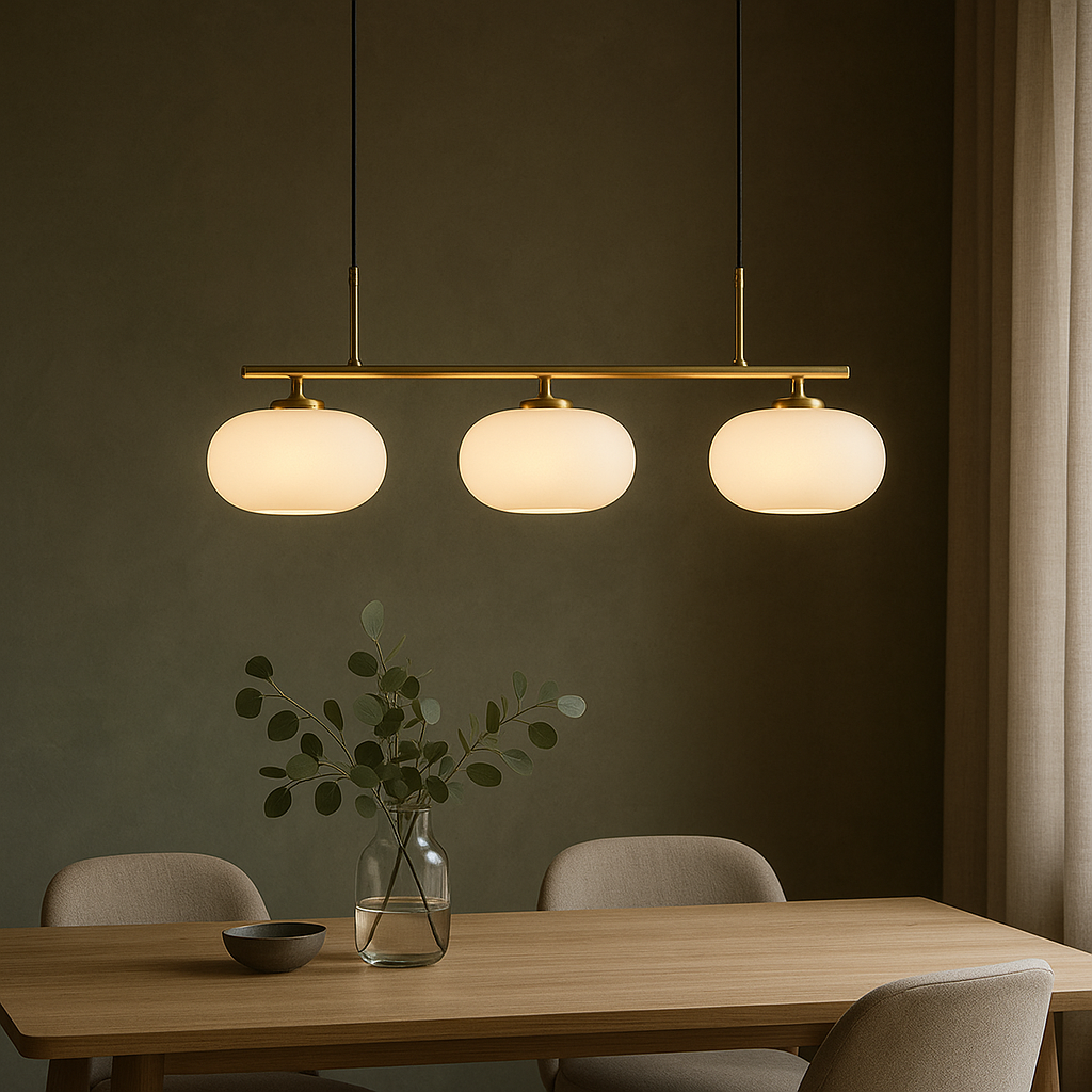 Raito Hanglamp | 3-Lichts Design | Glas & Metaal | Minimalistisch Modern