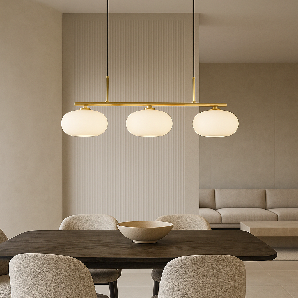 Raito Hanglamp | 3-Lichts Design | Glas & Metaal | Minimalistisch Modern