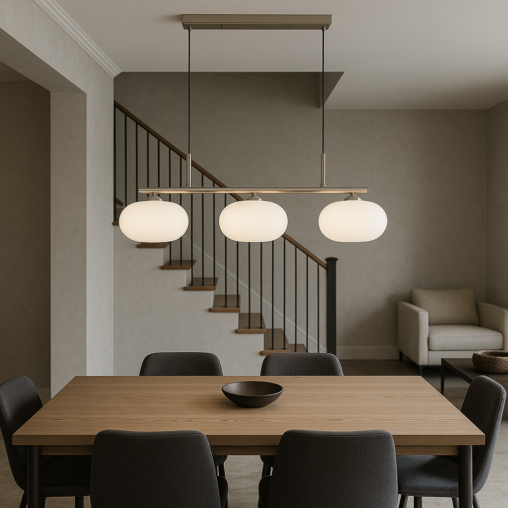 Raito Hanglamp | 3-Lichts Design | Glas & Metaal | Minimalistisch Modern