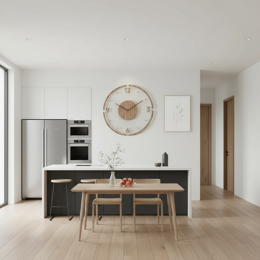 Clareo Wandklok | Hout & Acryl | Stil Quartz Mechanisme | Modern Design