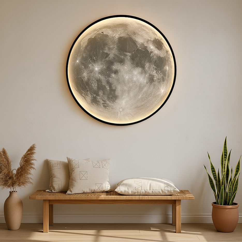 Tsuki Wandlamp | Realistisch Maanoppervlak | Warm LED Licht