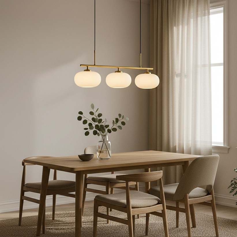 Raito Hanglamp | 3-Lichts Design | Glas & Metaal | Minimalistisch Modern
