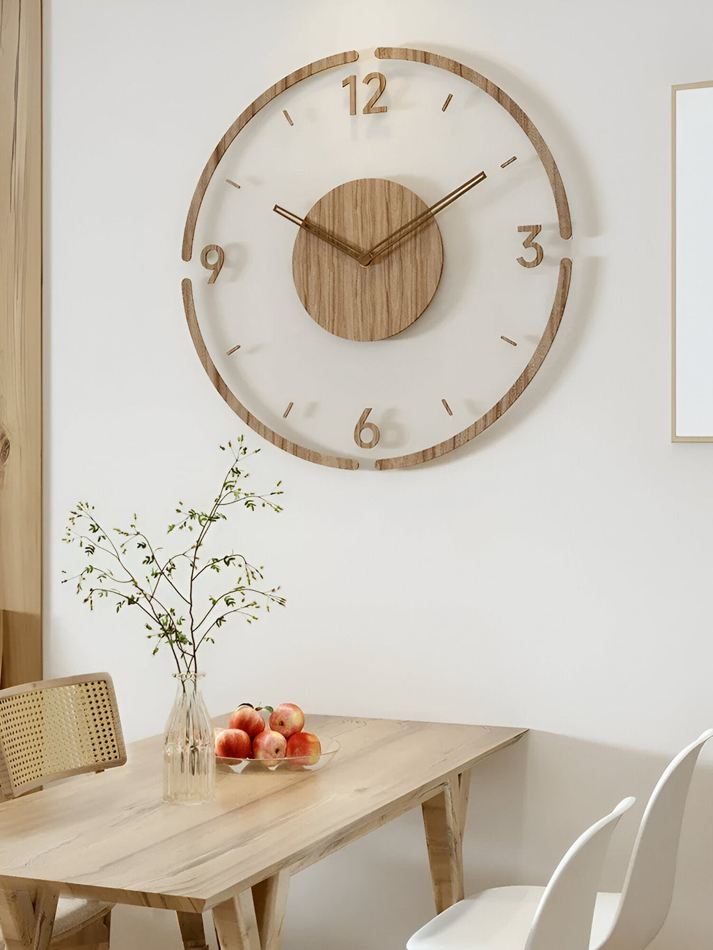 Clareo Wandklok | Hout & Acryl | Stil Quartz Mechanisme | Modern Design
