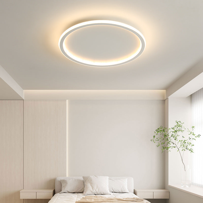 Skandi Rond Plafondlamp | Minimalistisch Design | Warm LED Licht | Aluminium + IJzer