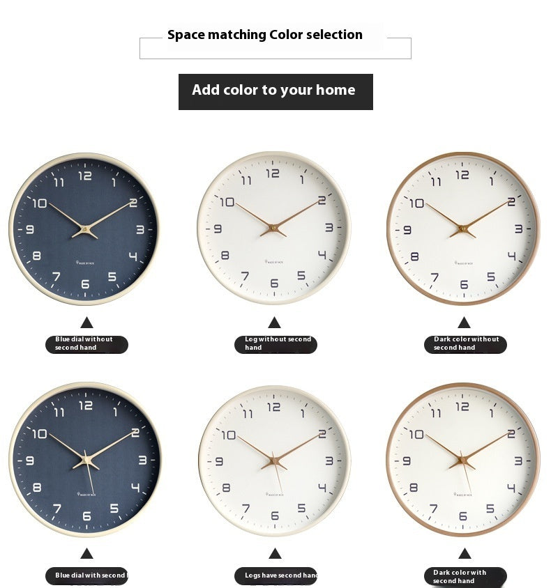 Nordic Solid Wood Simplicity Living Room Home Mute Clock